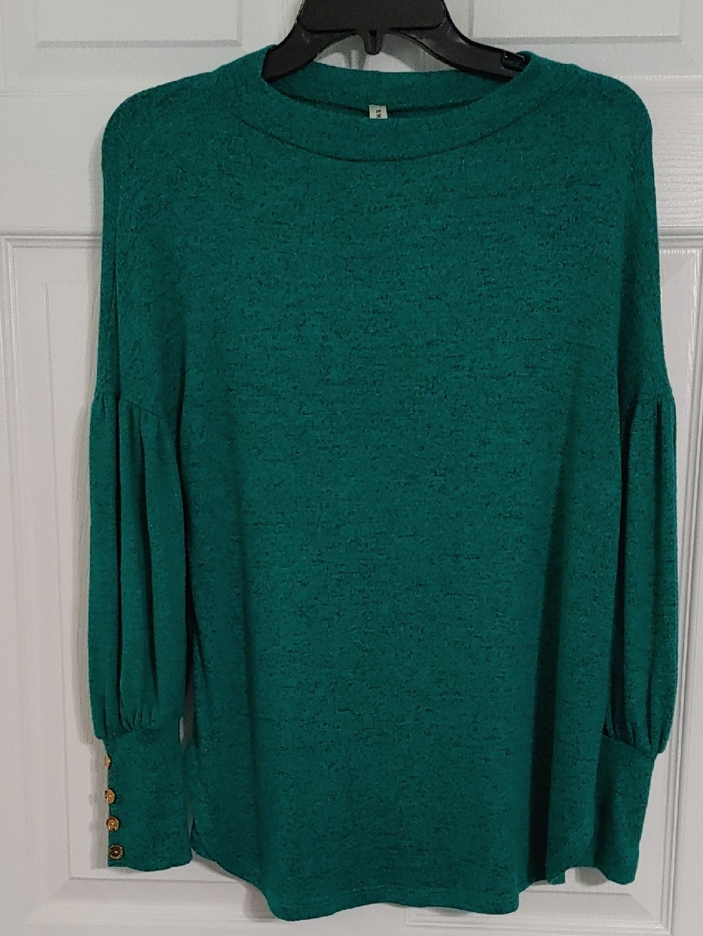 'Emerald' Knit Crewneck Lightweight Sweater In Heather Green Size Small Like New